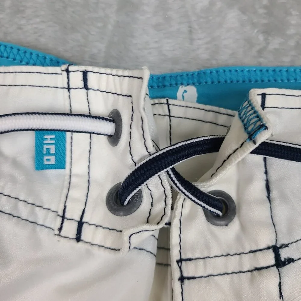 Men's Hollister Swim Trunks White Swim Board Shorts Size 30‎ Hollister Logo